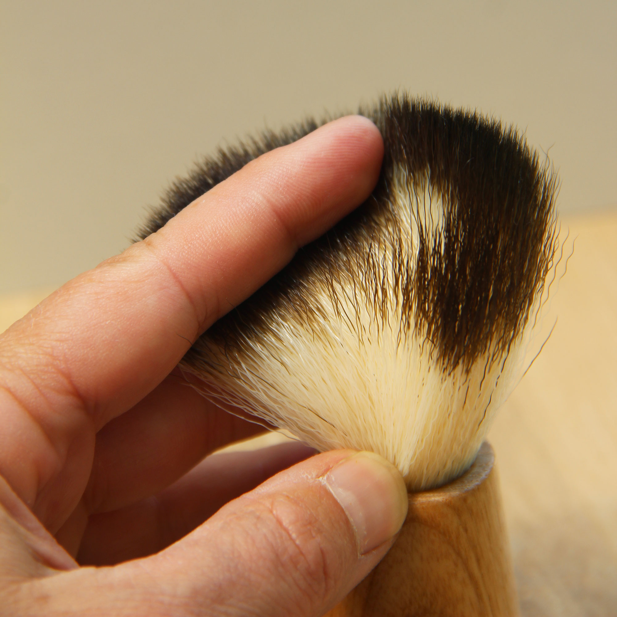 Blaireau-rasage-barbe naturel bois hêtre