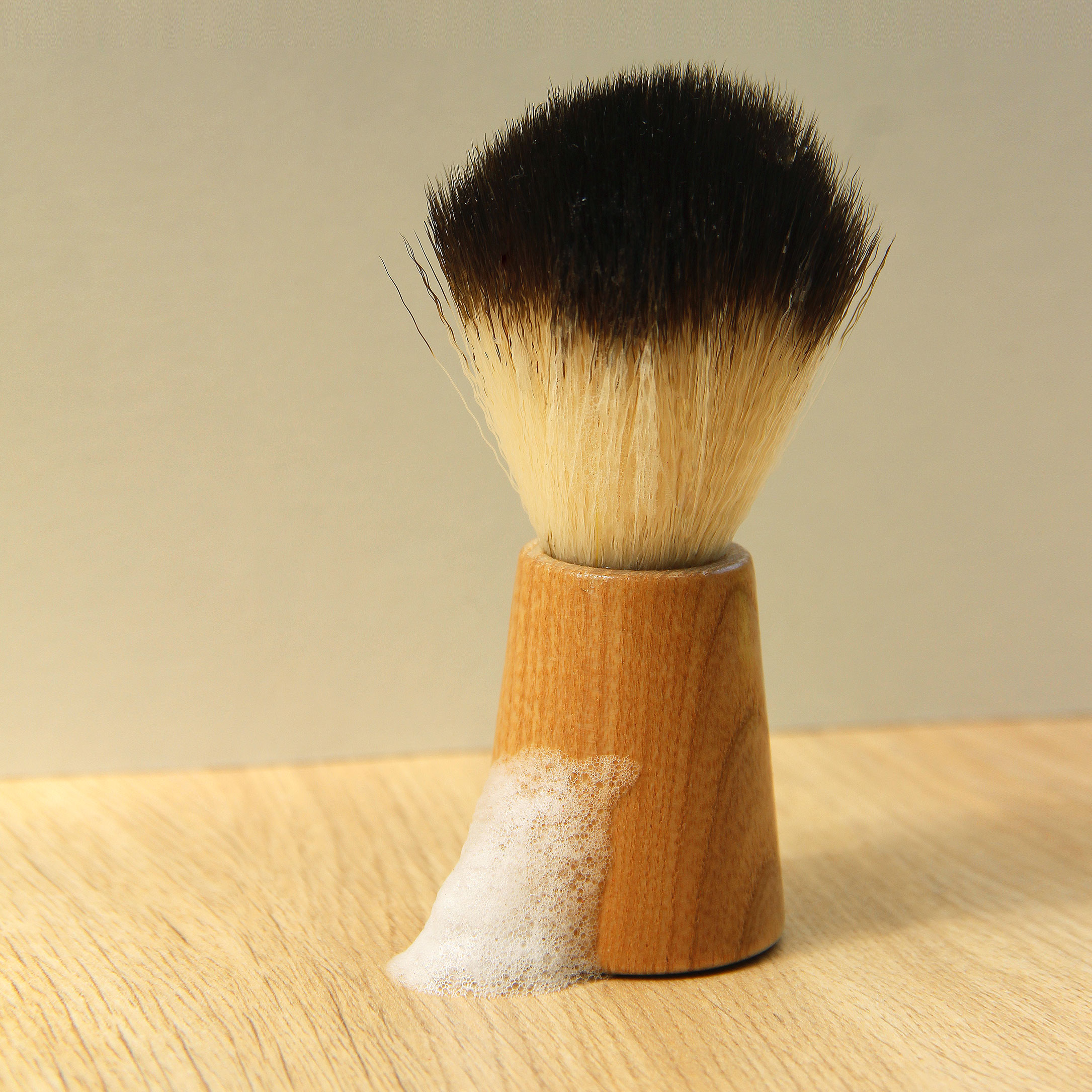 Blaireau-rasage-barbe naturel bois hêtre