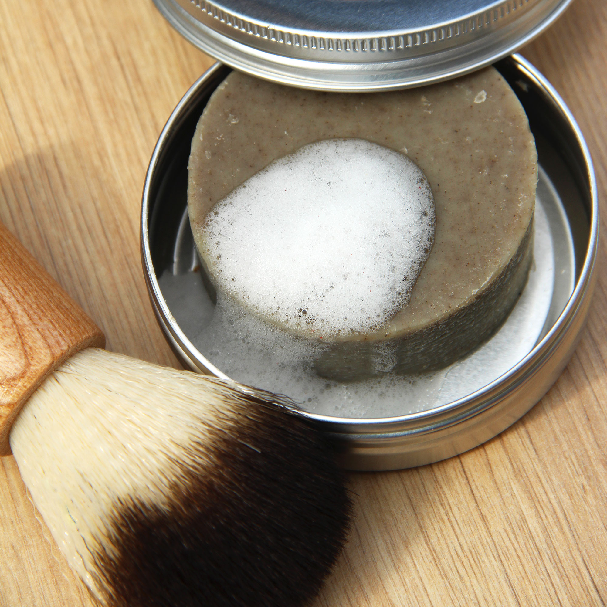 Blaireau-rasage-barbe naturel bois hêtre