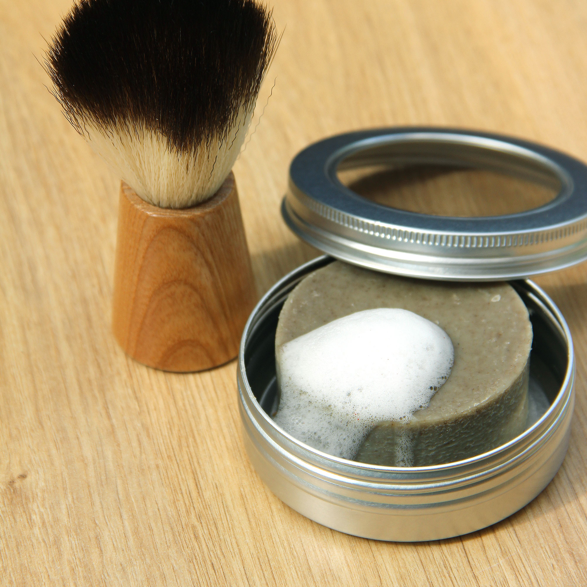 Blaireau-rasage-barbe naturel bois hêtre